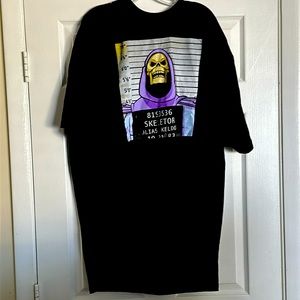Masters of the Universe Skeletor mug shot black big & tall 3XLT tee shirt